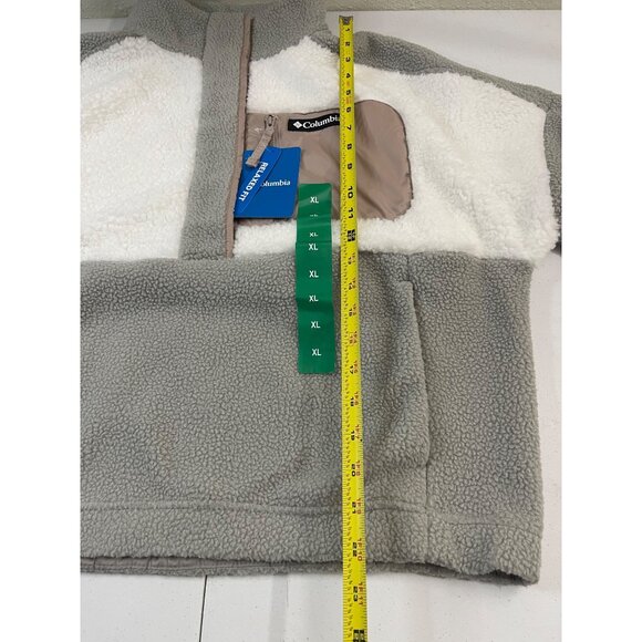 Columbia NWT Women's Long Sleeve Cropped Fleece Pullover, XL, Gray/White - Picture 15 of 16
